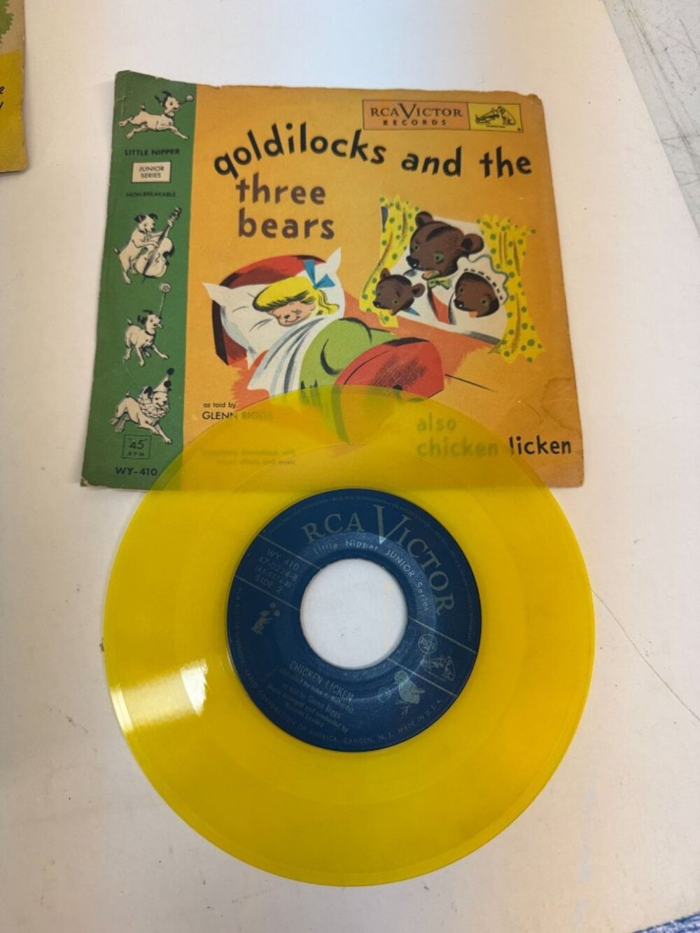 RCA Victor 3- 45 RPM Children's Yellow Vinyl Records- - Picture 2 of 8
